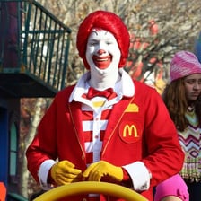 Ronald McDonald in his clown costume