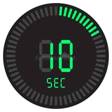 A stopwatch showing elapsed seconds