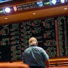A betting display showing different sports odds, including a long-shot price.