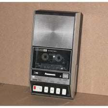 A vintage cassette tape used for recording