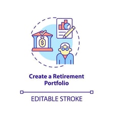 An illustration representing a retirement investment portfolio.