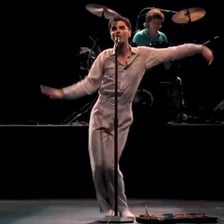 David Byrne performing with Talking Heads