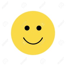 A classic yellow smiley face with black features.