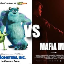 The title “Monsters, Inc.” with the comma visibly separating “Monsters” and “Inc.”