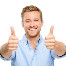 A person making a gesture that indicates permission or approval