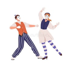 Illustration of one person imitating another