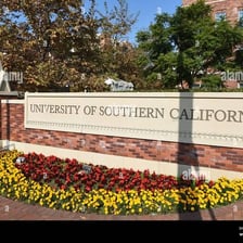 A recognizable University of Southern California campus landmark.