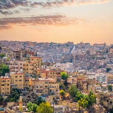 A view of Amman, Jordan, showing its hilly urban skyline