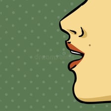 A person speaking emphatically