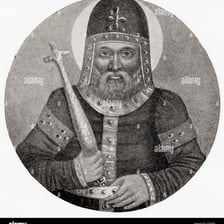 A historical artistic portrait of a Bulgarian tsar.