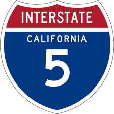 A roadway scene on Interstate 5 in Anaheim, California