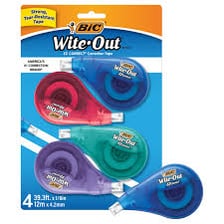 BIC writing and correction products displayed together