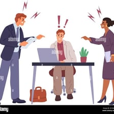 One person accusing another during a discussion.