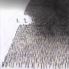 A person standing apart from a party group