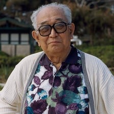Portrait of Japanese filmmaker Akira Kurosawa