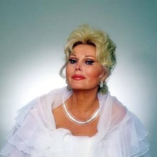 A portrait of actress and socialite Zsa Zsa Gabor.