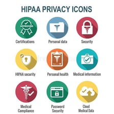 A medical record protected by a privacy lock symbol