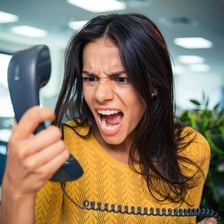 A person stopping an angry conversation