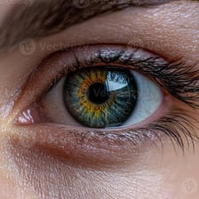 A close-up photograph of a person’s eyes