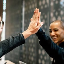 A person enthusiastically agreeing to join a group
