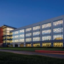 The exterior of a building serving as an organization’s headquarters