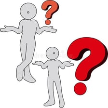 A puzzled person unable to answer a difficult question