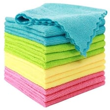 A cloth rag used for dusting furniture