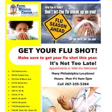 A healthcare worker administering a flu vaccination.