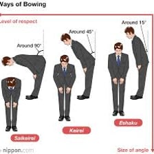 A person making a formal bow.