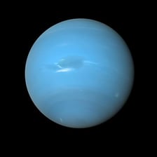The pale blue planet Uranus.