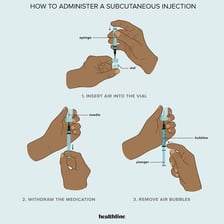A measured dose of medicine being administered
