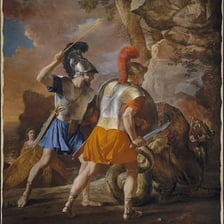 A painting by French Baroque artist Nicolas Poussin.