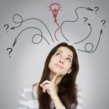 A person considering a decision thoughtfully.