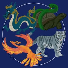 Illustration of the White Tiger, the Chinese astronomical symbol associated with autumn and the west