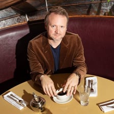 Rian Johnson at a film event for Knives Out.