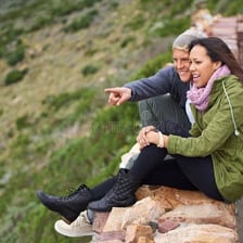 A person looking attentively at something far away