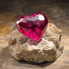 Red rubies displayed as gemstones associated with Myanmar.