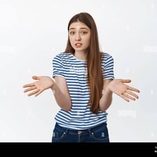 A person showing empty hands to indicate nothing.