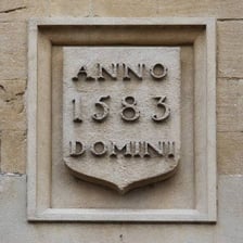A historical inscription displaying a Latin year notation
