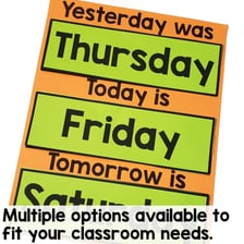 A calendar showing two consecutive days labeled today and tomorrow.