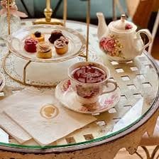 A hot cup of tea in a French café setting