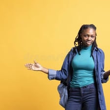 A person shrugging with an unimpressed expression