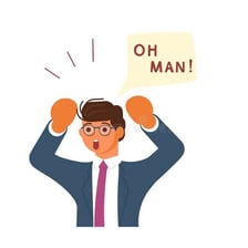 A person making a mild exclamation of surprise.
