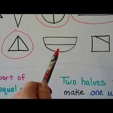 A simple illustration of an object split into two equal halves.