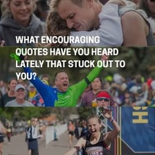 A coach encouraging an athlete to continue exerting effort