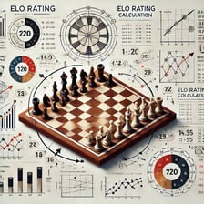 An educational graphic showing chess players ranked by Elo rating.