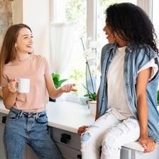 Two friends talking together