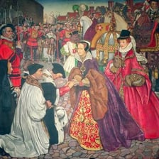 Historical portraits of English queens Mary I and Elizabeth I