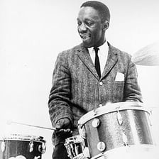 Jazz drummer Art Blakey performing.