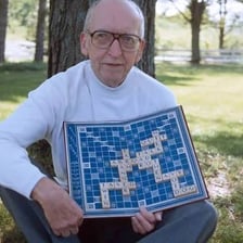 A portrait or archival image of Alfred Butts, the inventor of Scrabble.